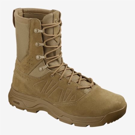 Salomon GUARDIAN WIDE Mens Tactical Boots Brown UK DNPZ